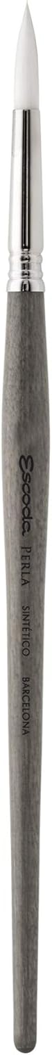 Escoda Perla size 12 paintbrush shown with protective metal cover