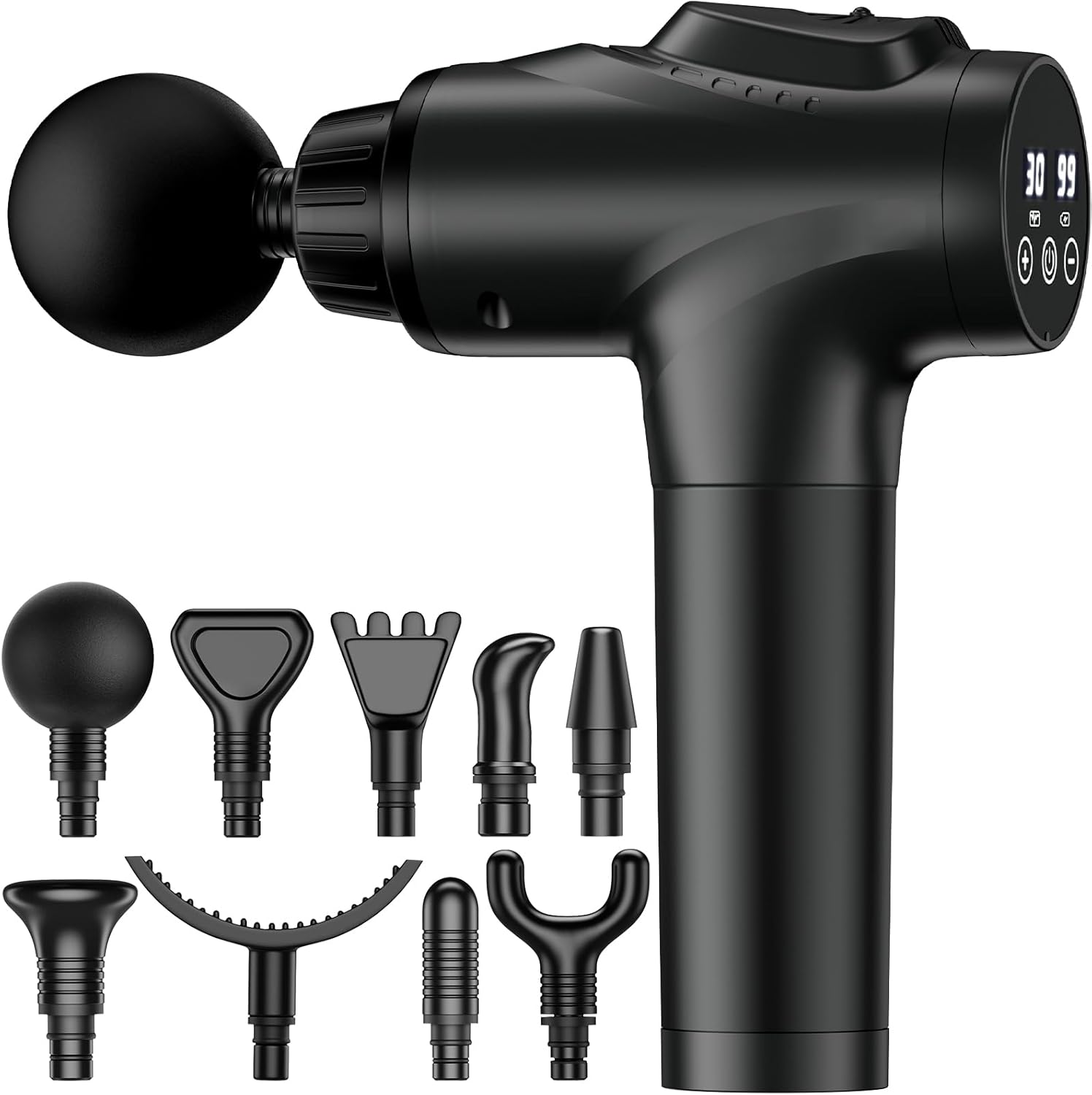 APHERMA Massage Gun front view of the premium black percussion device