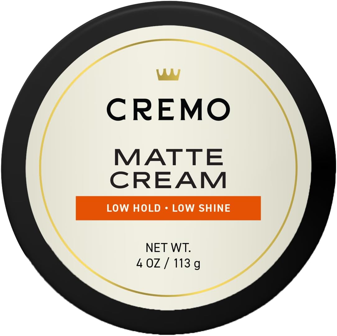 Cremo Premium Barber Grade Hair Styling Matte Cream four ounce jar front view