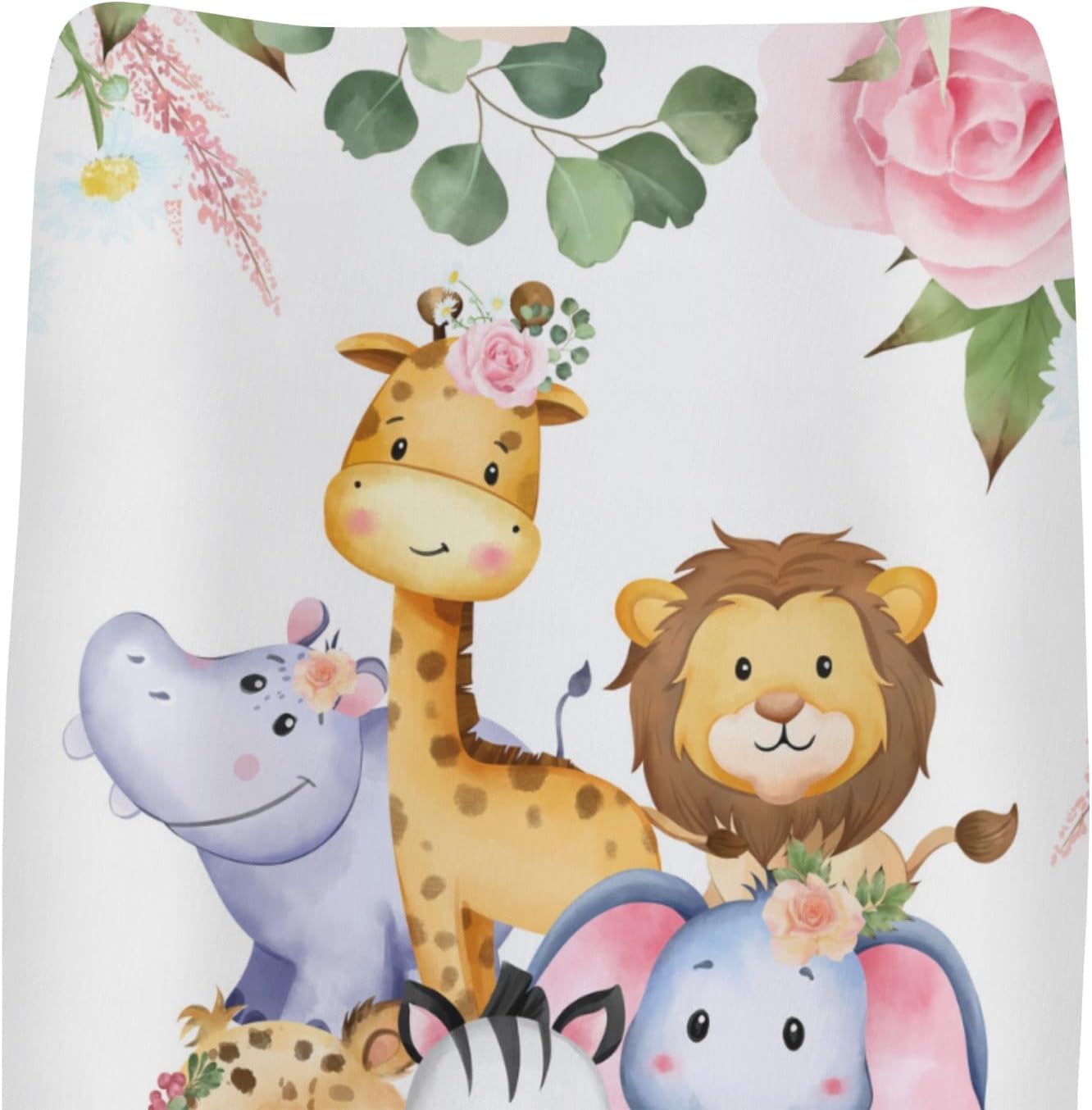 Biloban jungle animals changing pad cover front view
