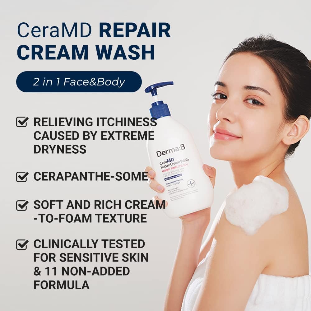 Derma B CeraMD Repair Cream Wash pump dispenser detail
