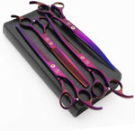 Moontay Professional 7.0" Dog Grooming Scissors Set, 4-pieces Straight, Upward Curved, Downward Curved, Thinning/Blending Shears for Dog, Cat and Pets, JP Stainless Steel, Purple - Image 11