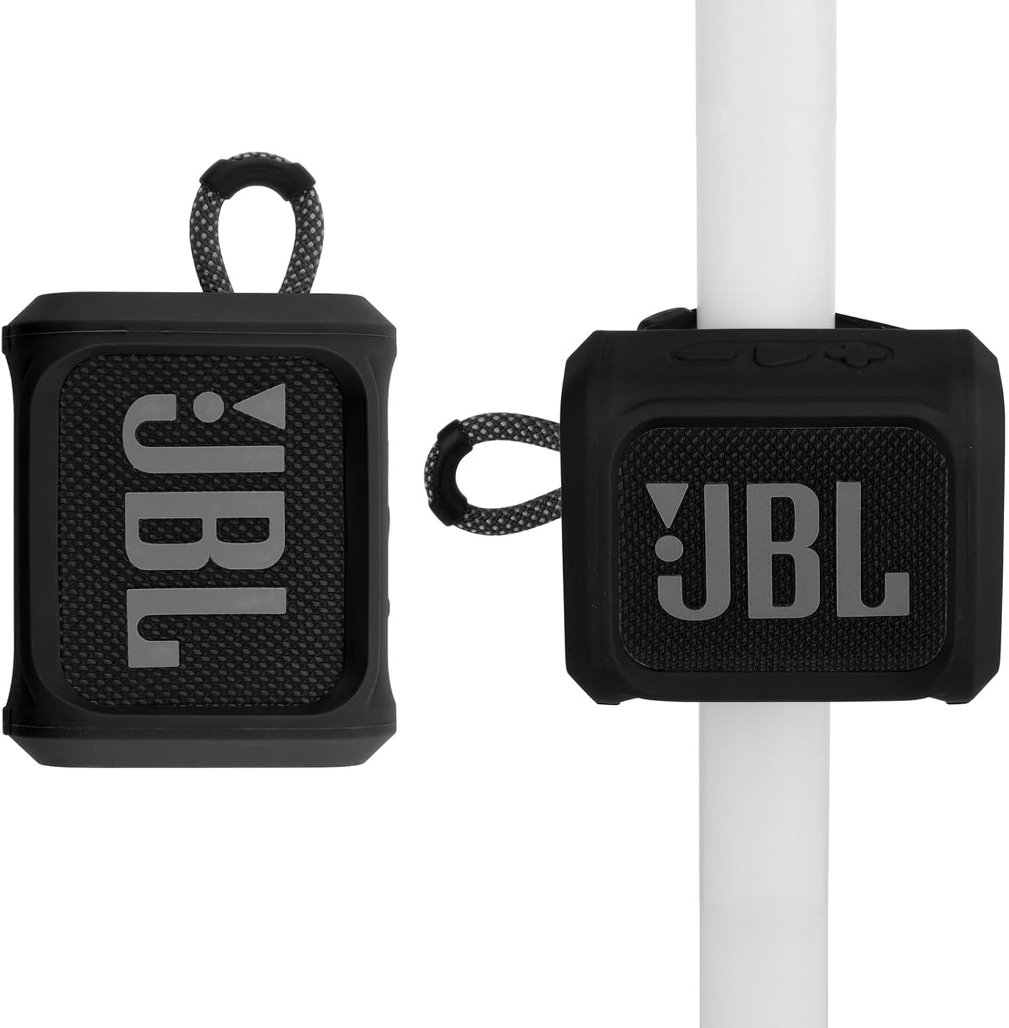 TXesign silicone case cover for portable speaker in black front view showing precise button shapes