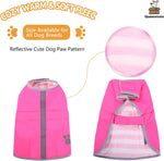 Queenmore dog coat showing fleece lined interior side