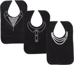 Healifty adult bibs front view of tuxedo print