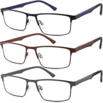 Readiteasy 3 pack men's 1.75 blue light reading glasses front view