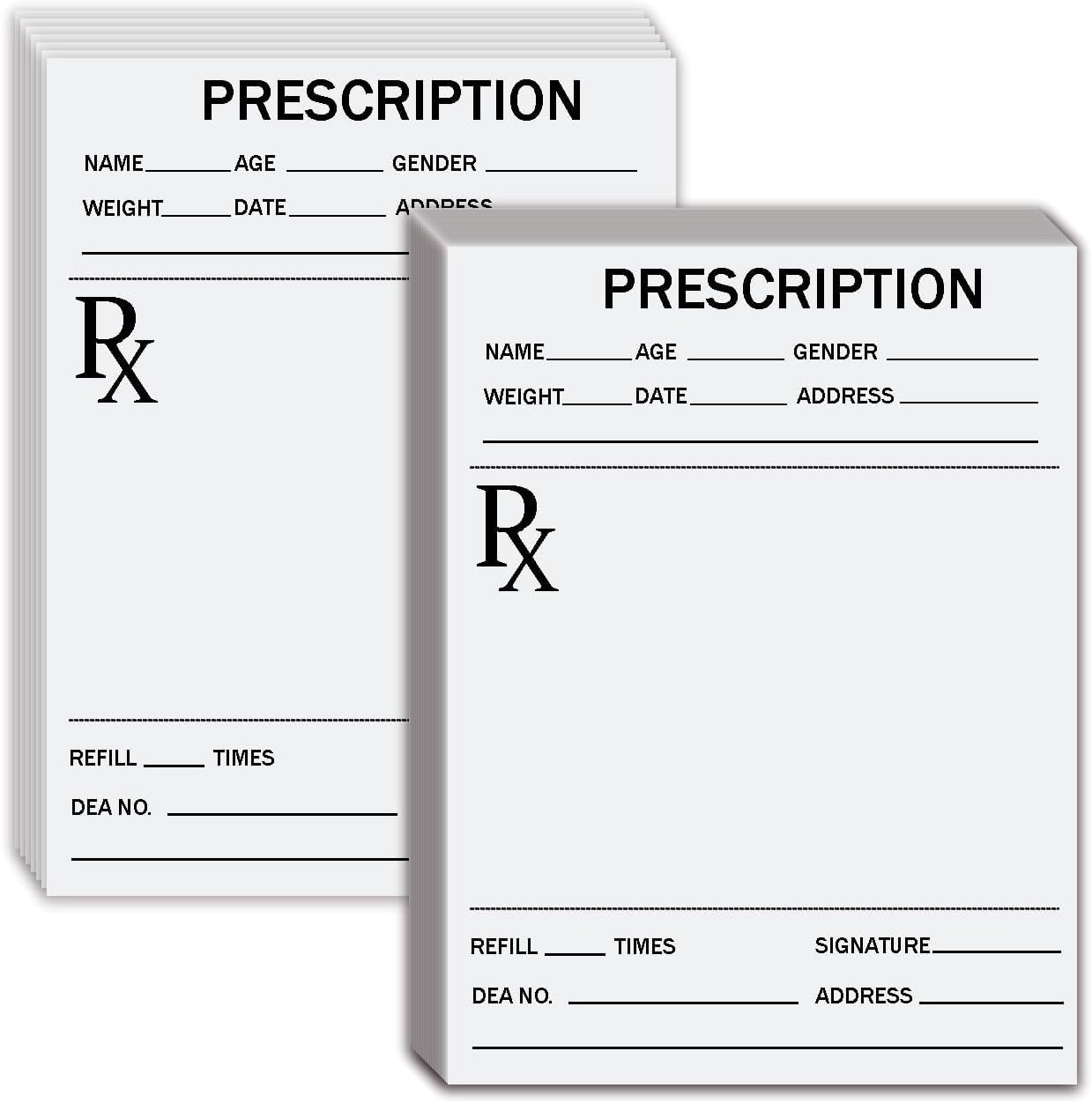 Generic premium doctor prescription pads front view of horizontal medical rx notepad