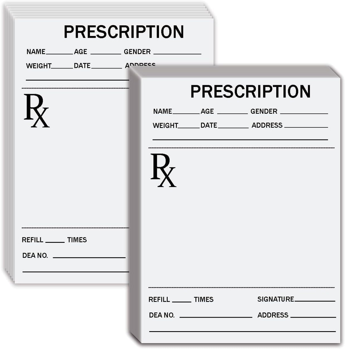 Generic premium doctor prescription pads front view of horizontal medical rx notepad