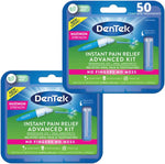 DenTek Instant Oral Pain Relief Kit front packaging showing 20 percent Benzocaine.