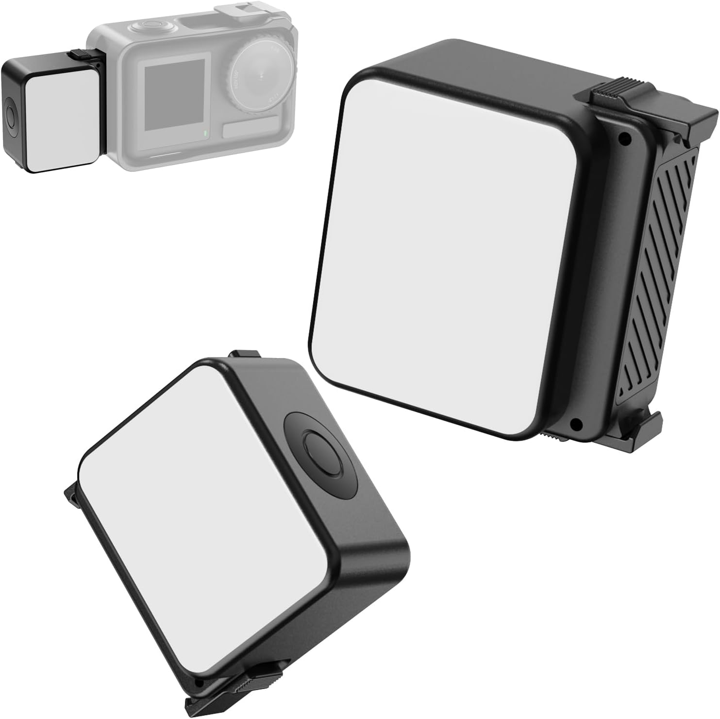 Ulanzi LM18 vlogging light mini LED action camera video light front view showing the twelve LED bulbs layout.