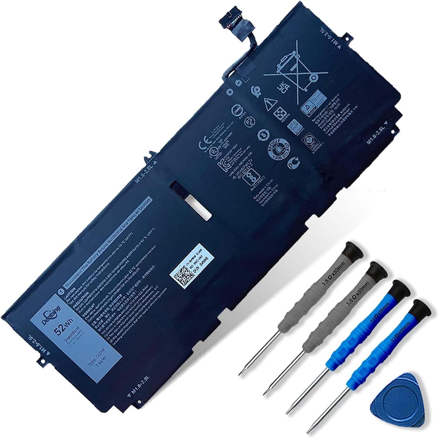 Dentsing 722KK laptop battery front view replacement part for Dell laptops.