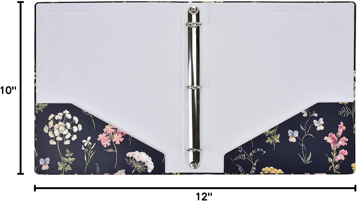 Three Oaks floral file folder interior storage pockets view