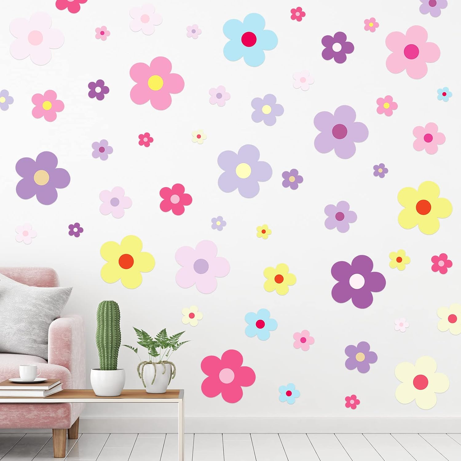 TaoBary Y2k colorful flower wall stickers front view