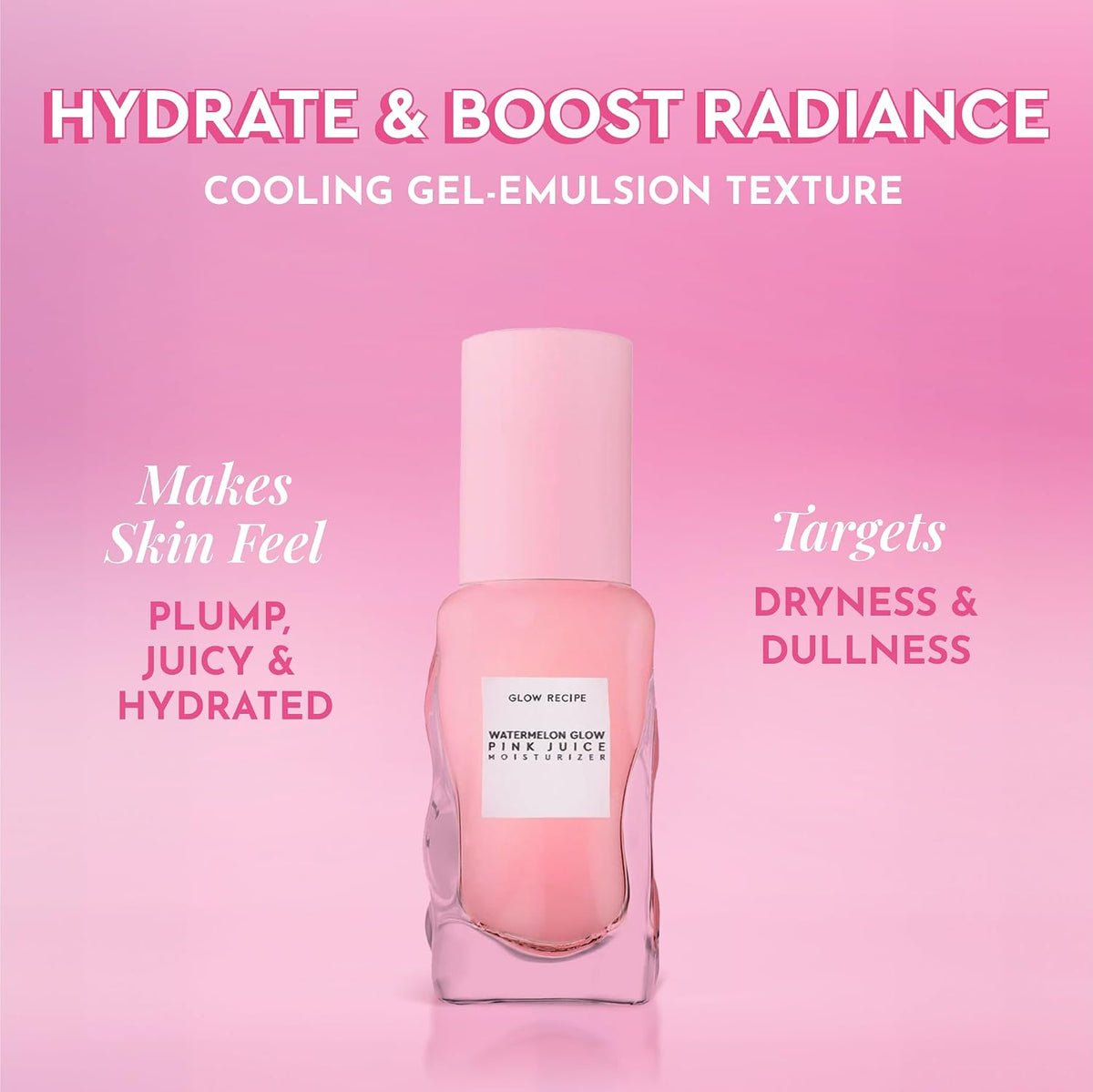 Glow Recipe Pink Juice Water Gel Moisturizer Travel Size, Korean Gel Moisturizer for Glass Skin, Oil-Free Hydrating Hyaluronic Acid Face Moisturizer for Oily Skin, Non-Comedogenic, Long-Lasting (25ml) - Image 3