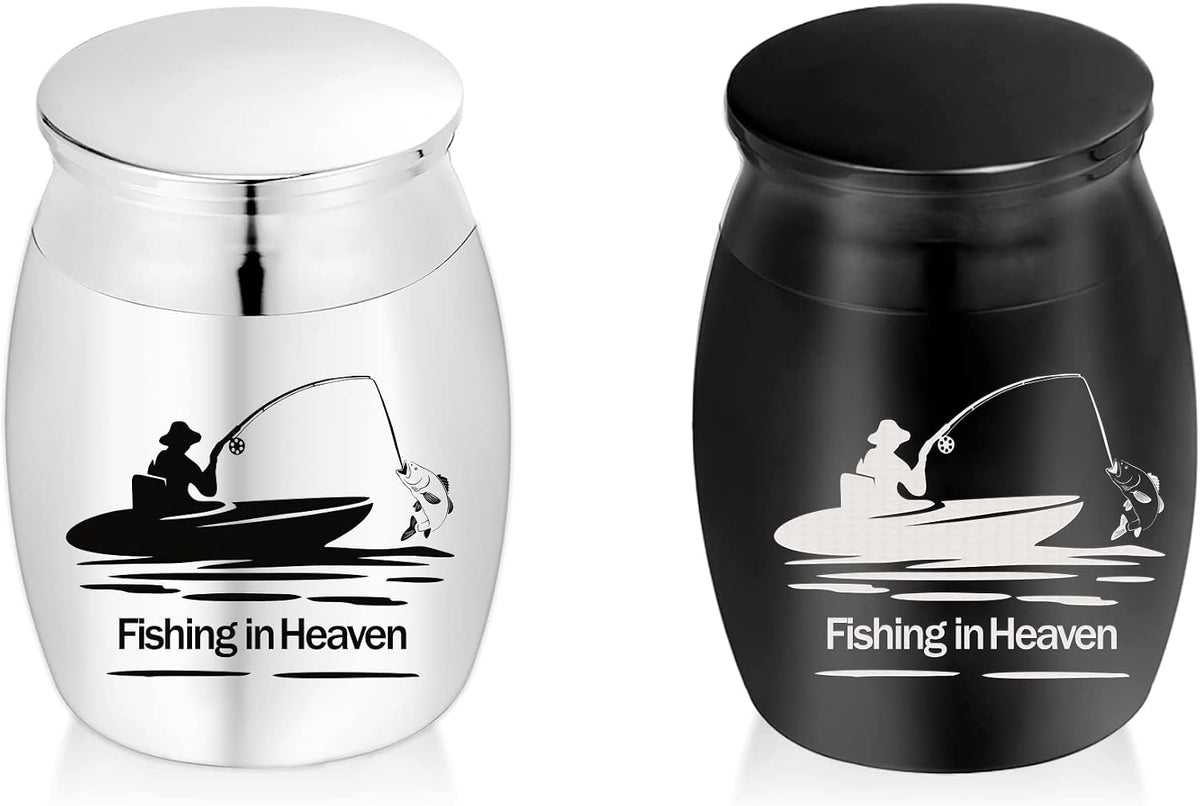 Gredstar small fishing decorative urn front view