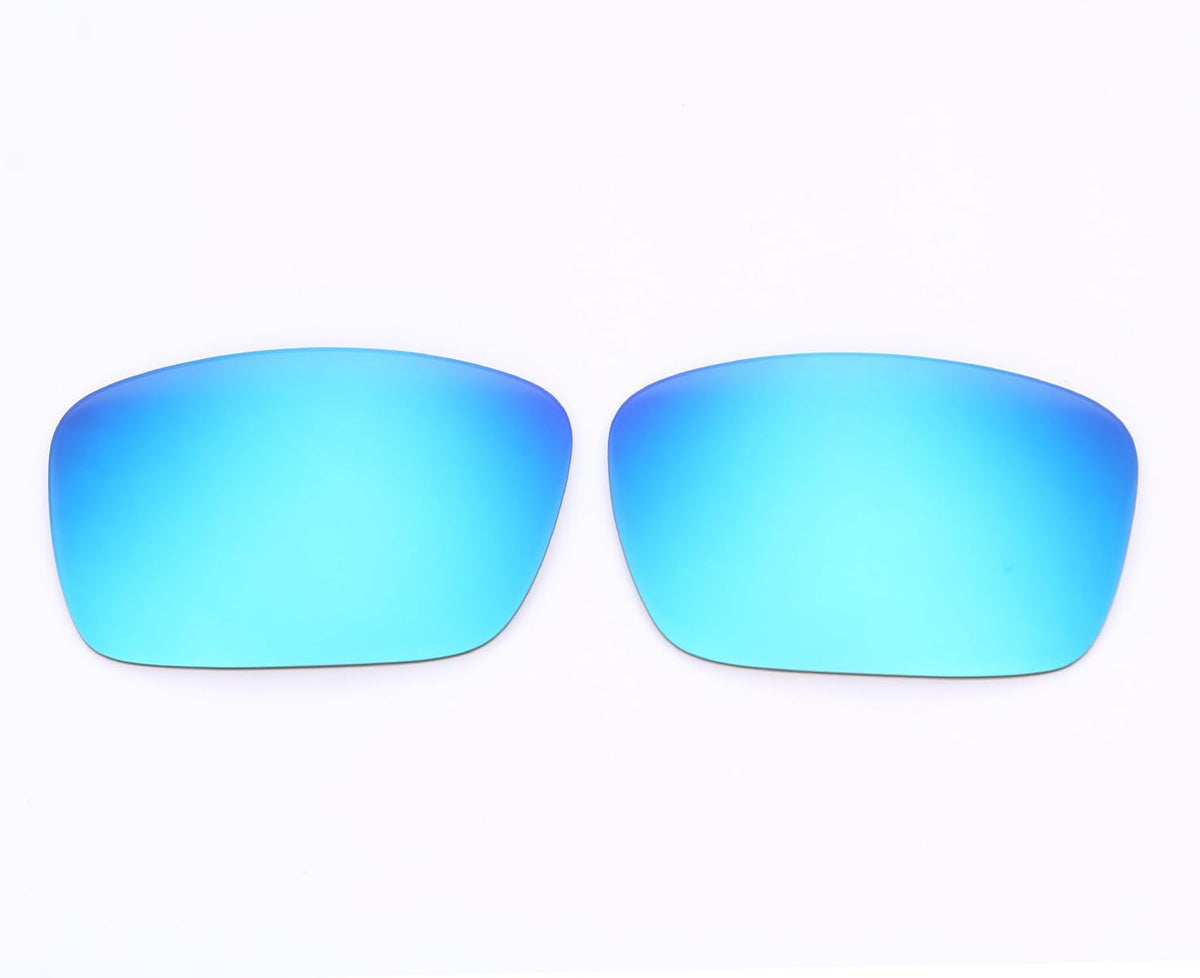 Ice blue mirror finish sunglasses replacement lenses close up detail