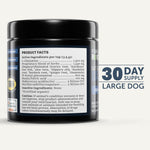 Organic ginger and marshmallow root ingredients for dog stomach soothing.