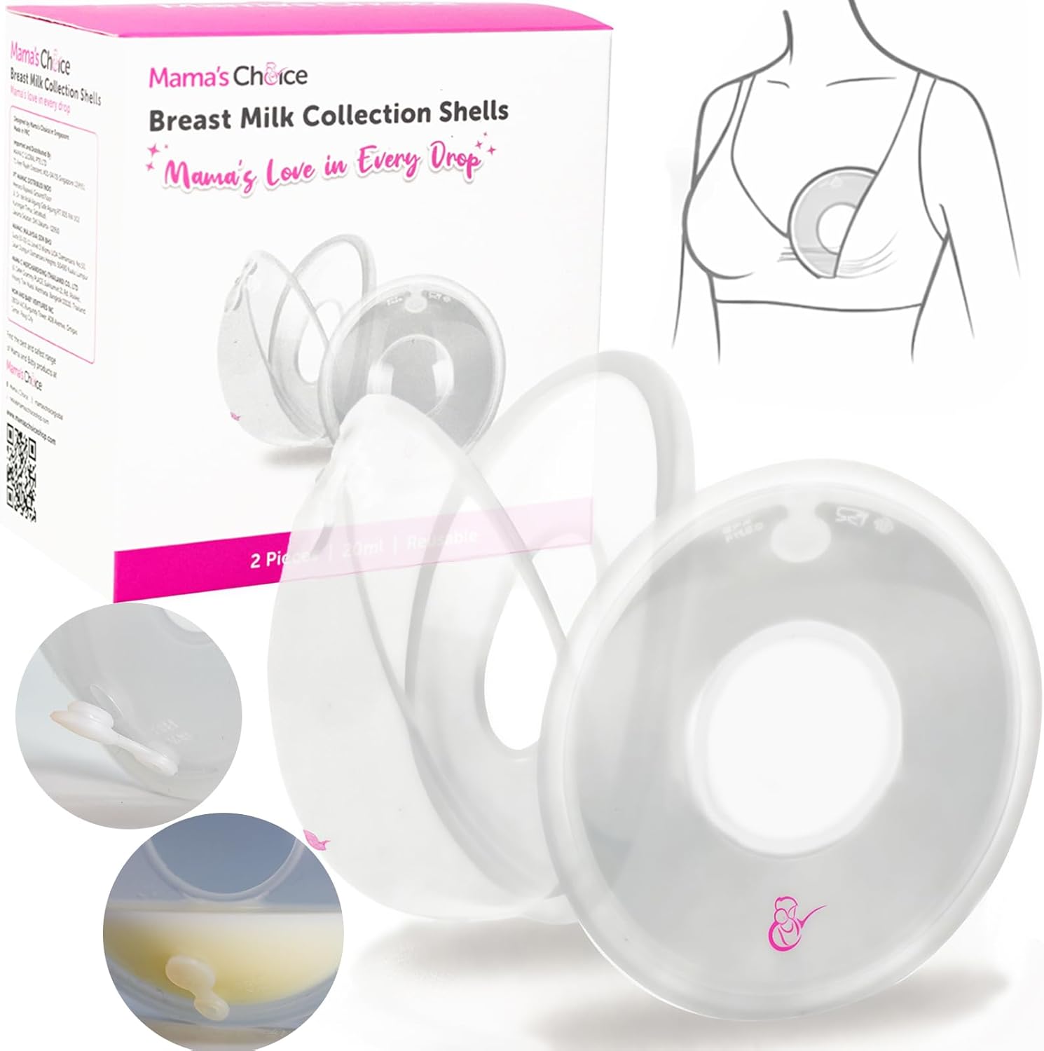 Generic breast milk collection cups front view for breastfeeding