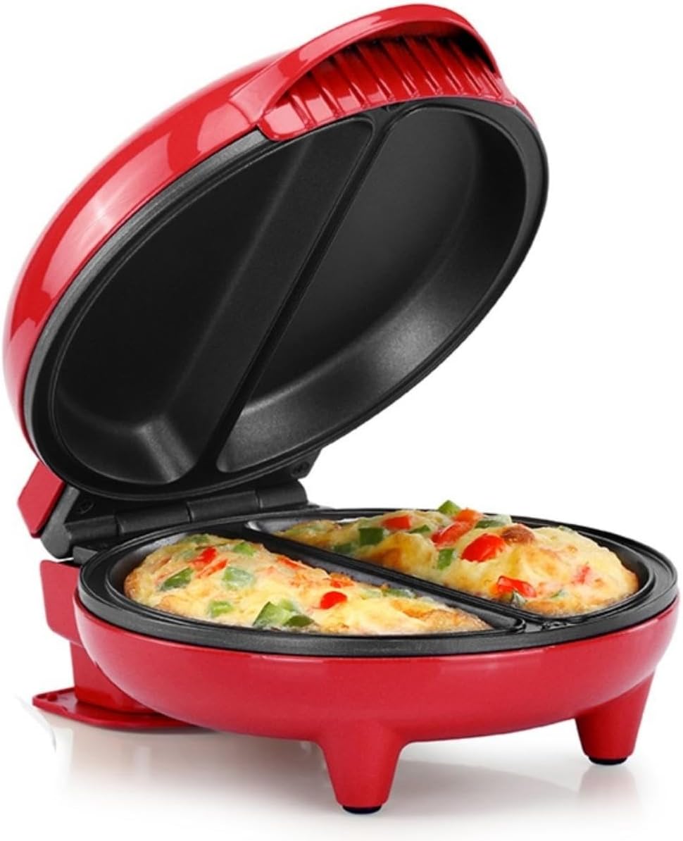 Holstein Housewares Stainless Steel 2 Section Omelet & Frittata Maker, Non Stick Coating, Easy To Clean, Indicator Lights, Compact Storage, Prepare Versatile Recipes in Minutes. 2 Portions, Black - Image 13