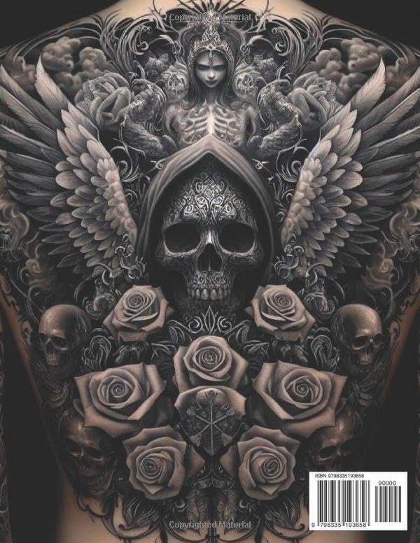Skull gothic tattoo stencils: Tattoo design - Image 3
