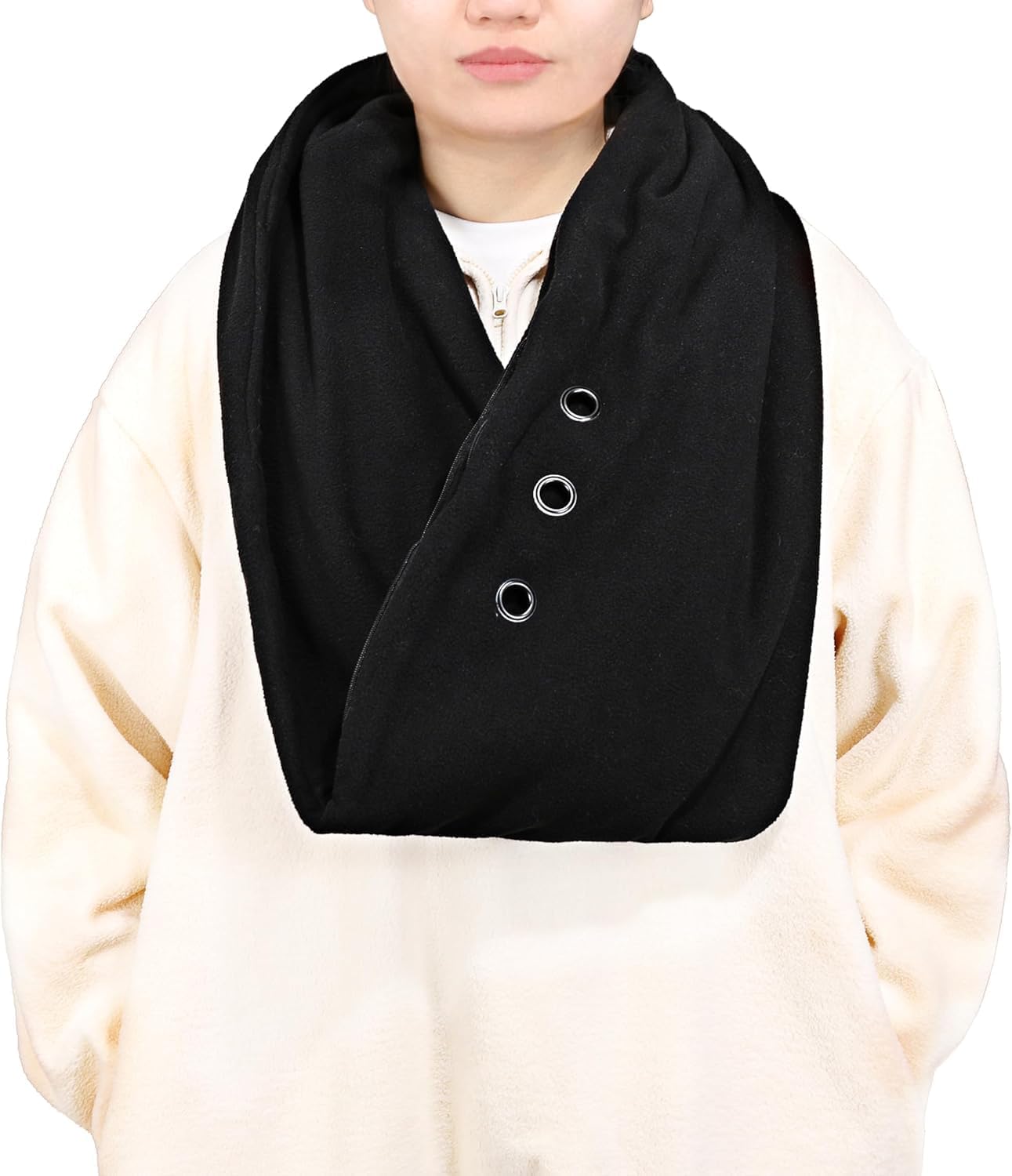 Pet Bonding Scarf - Carry Bonding Pouch - for Chinchillas, Hedgehogs, Rats, Sugar Gliders, Guinea Pigs, Rabbits, Hamsters, Gerbils, Squirrels, Ferrets, Kittens, Parrots, Birds, Reptiles (Black) - Image 1