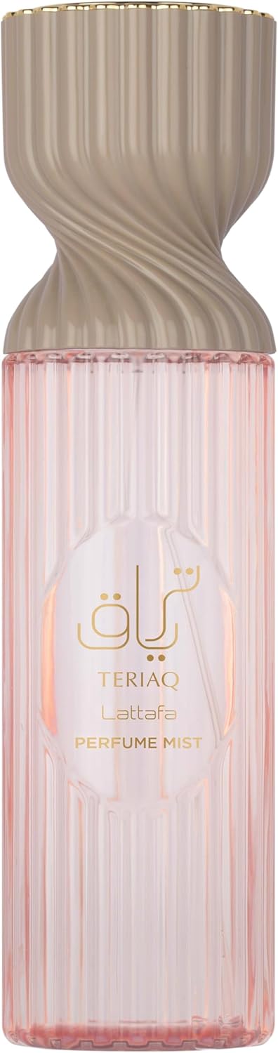 Lattafa Teriaq Perfume Mist 250ml - Spicy-Sweet Body Spray with Pink Pepper, Caramel, Bitter Almond, Rose, Rhubarb, Vanilla, Musk, Vetiver, Labdanum & Leather - Image 1