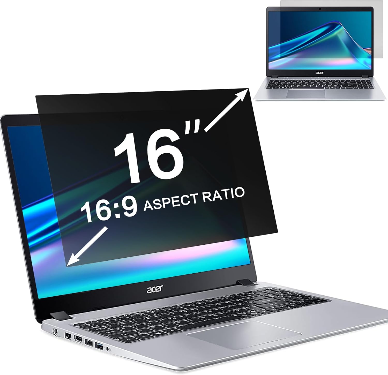 Zoegaa 16 inch laptop privacy screen filter front view