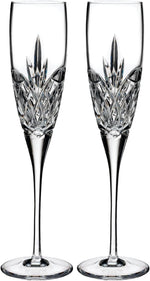 Waterford Love Forever Toasting Flute Pair front view crystal champagne glasses