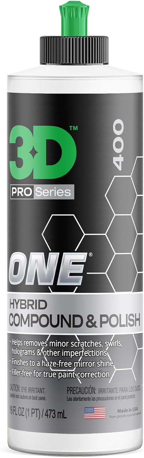 3D One hybrid compound 16 ounce bottle front view premium car scratch remover