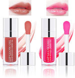 BEFIVECOK Hydrating Lip Glow Oil Set featuring Rosewood and Cherry tinted gloss jars