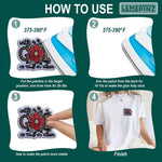 LEMEPINZ faith embroidered badge packaging and scale reference