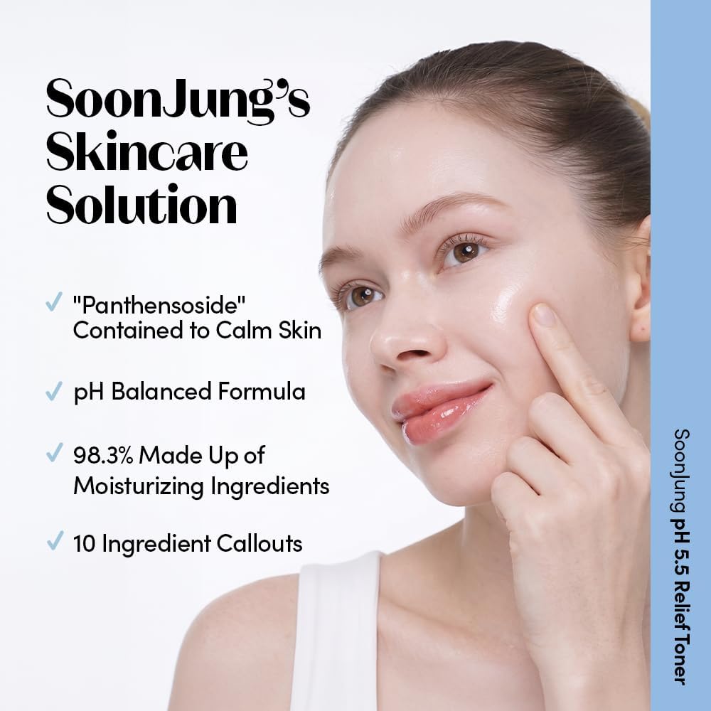 Korean skincare hydrating toner bottle featuring panthenol and madecassoside for barrier repair.
