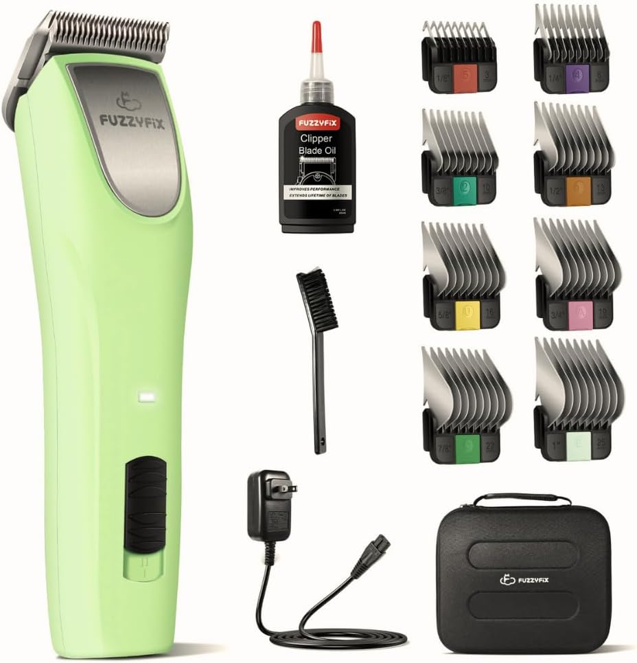 Professional Dog Clippers for Grooming, 2 Speed Pet Grooming Kit with Detachable Metal Blade for Thick Curly Matted Coats Low Noise Heavy Duty Cordless Hair Trimmer - Image 11