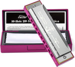 Eastar Major 10-hole blues harmonica front view in pink