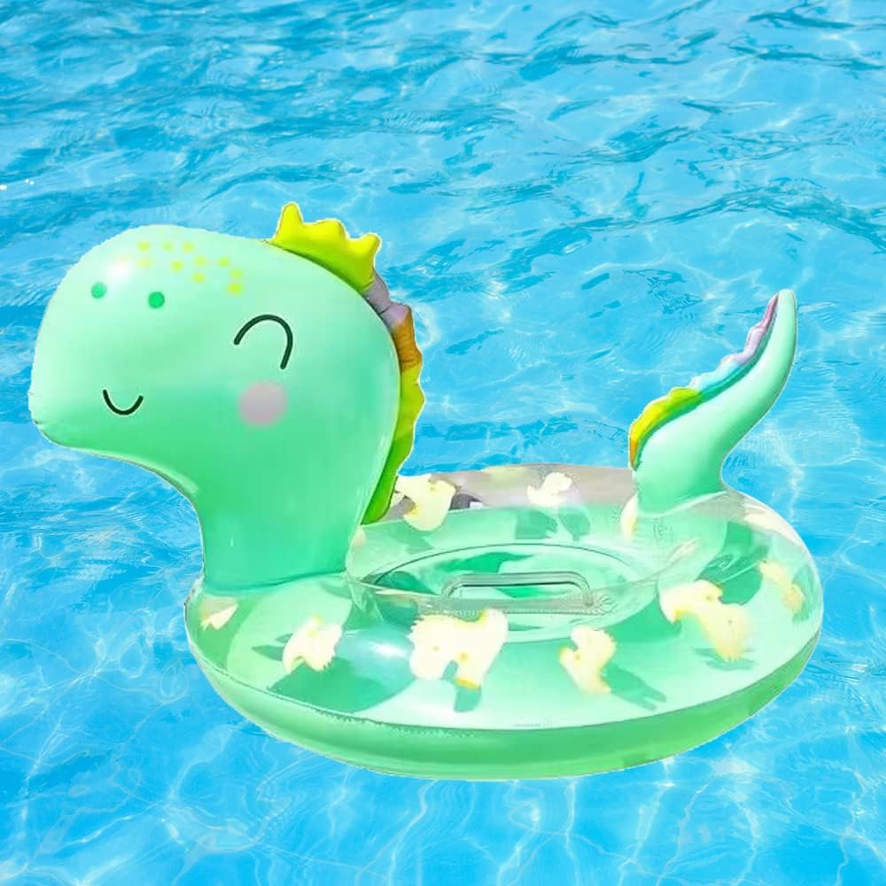 Aiyuencici baby swimming float green dinosaur front view