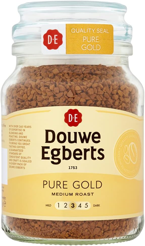 Douwe Egberts Pure Gold Instant Coffee, 3.35 Oz / 95 Gram, Ground, Bottle - Image 1