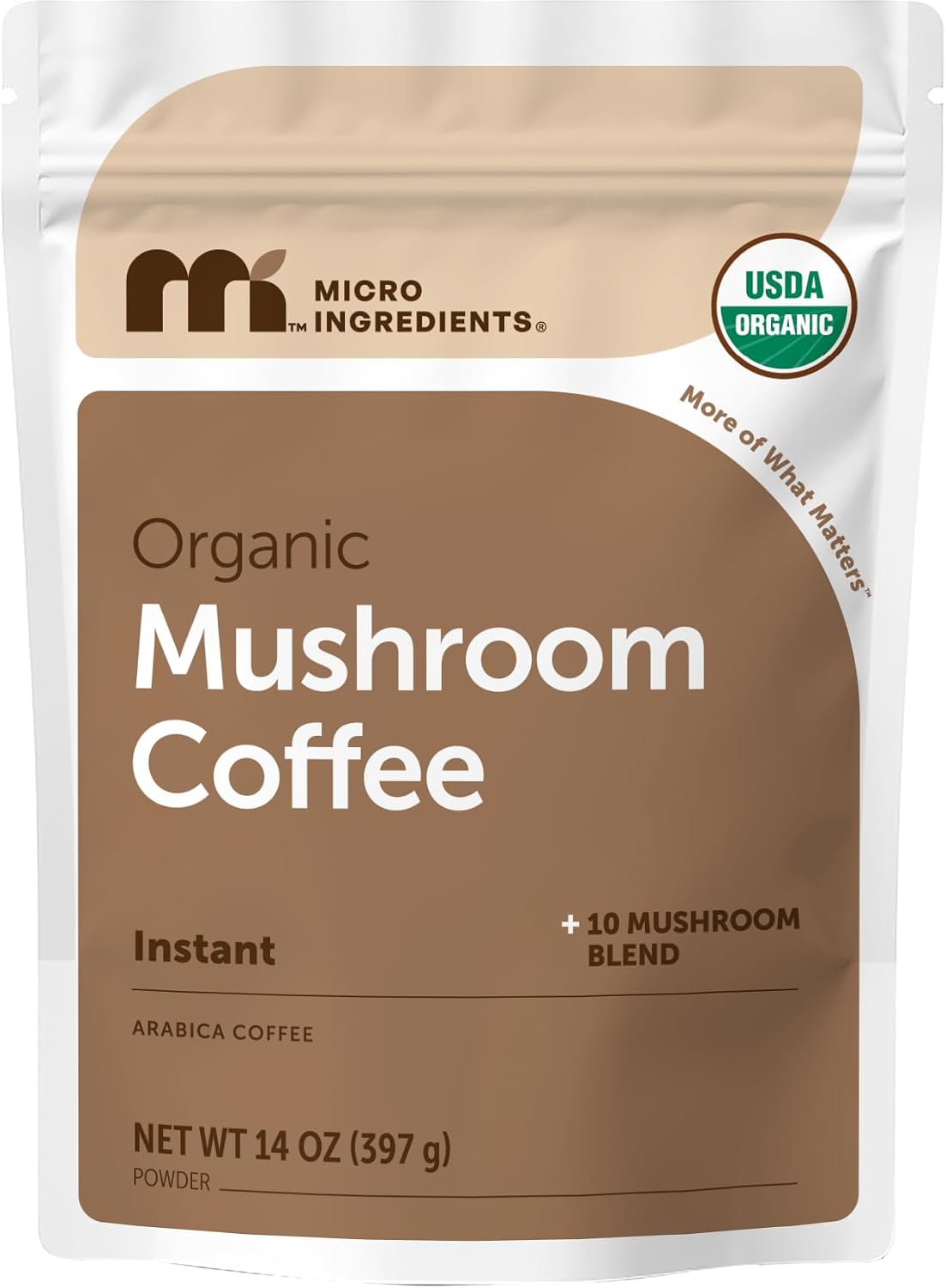 Micro Ingredients Organic Instant 10 in 1 Mushroom Coffee Powder, 28 Ounce (317 Servings) | Premium Arabica Coffee with Lion's Mane, Chaga, Reishi & More - Image 9