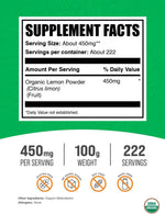 BulkSupplements natural vitamin C lemon fruit powder texture close up