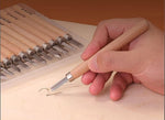 Natural beech wood handles of the Mont Marte carving tools