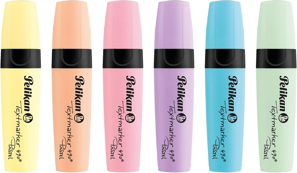 Pelikan pastel highlighters 6 pack assorted colors open