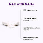 Micro Ingredients NAC with NAD+ back label ingredient details