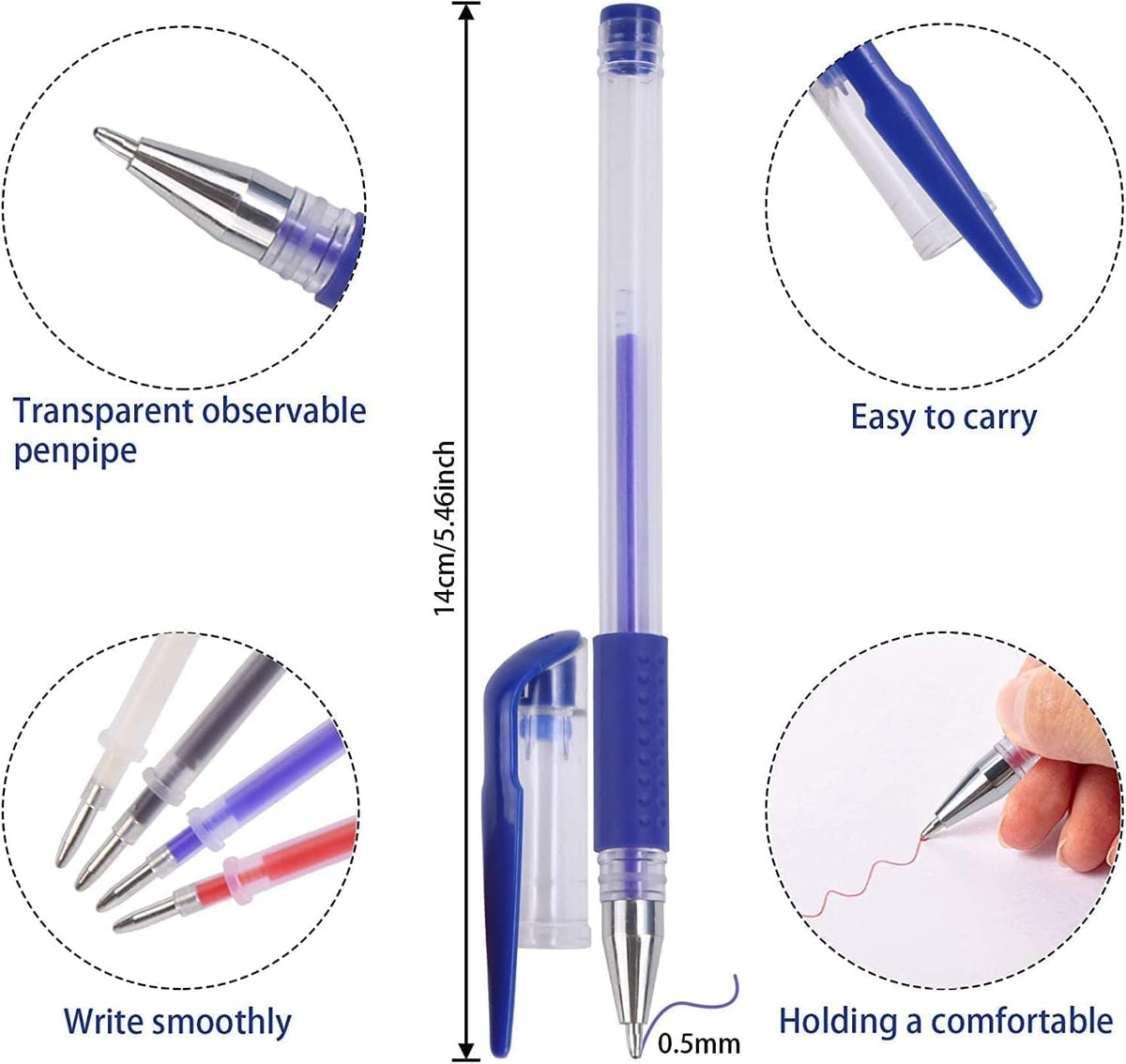 Janyun fabric marking pens showing color coded ink refills