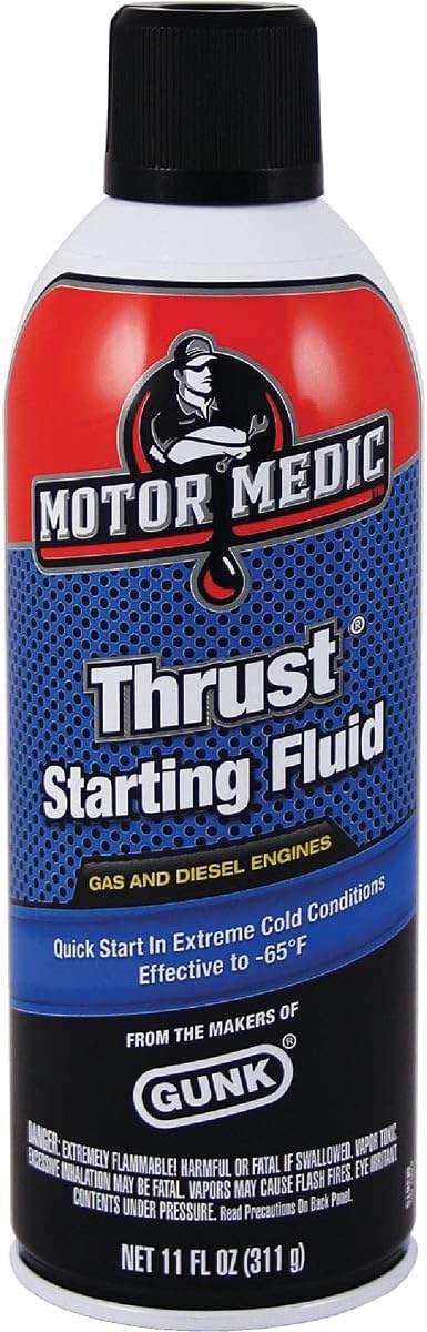 Motor Medic Thrust High Temperature Starting Fluid 11 Ounce front view canister