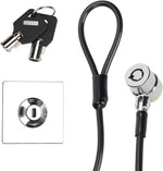 Denash galvanized steel laptop lock cable front view showing the heavy duty anti theft lock head