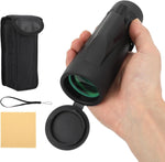 Dicoria Hans 10x42 compact monocular telescope front view showing the premium objective lens.
