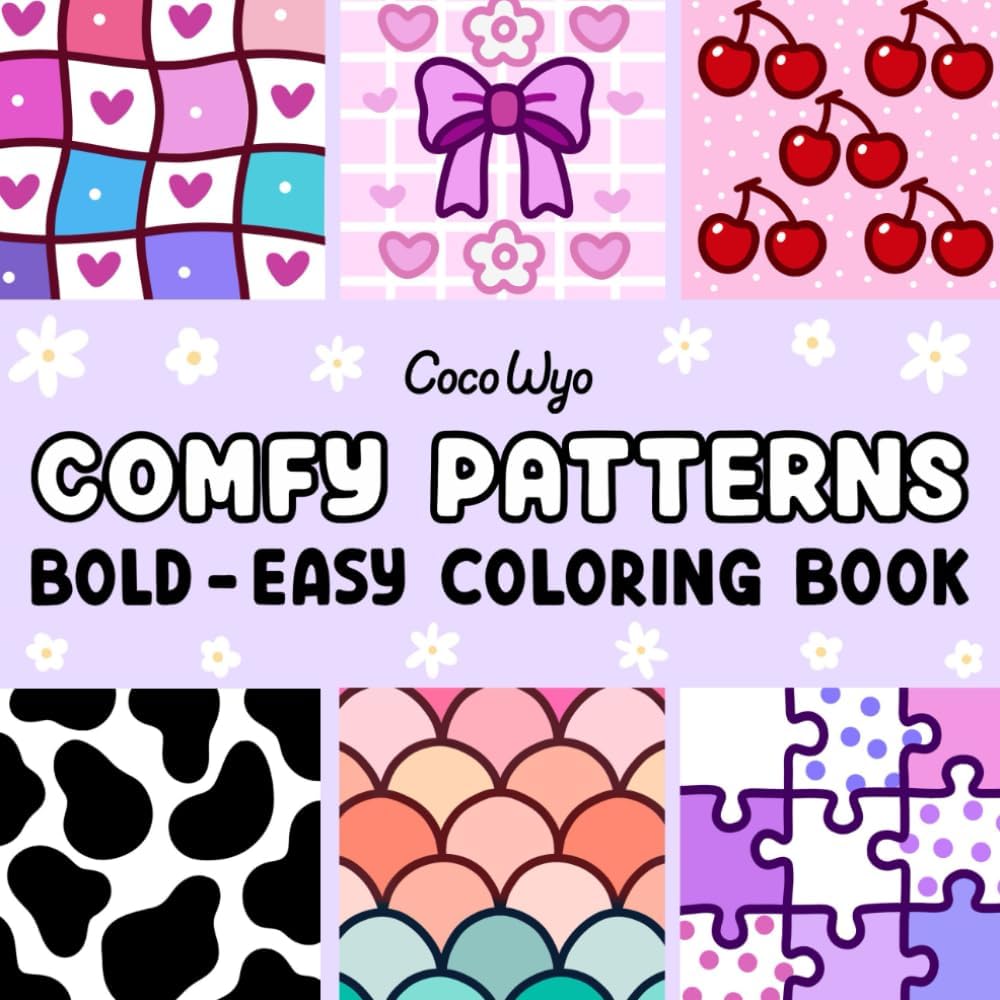 Coco Wyo Comfy Patterns coloring book front cover view