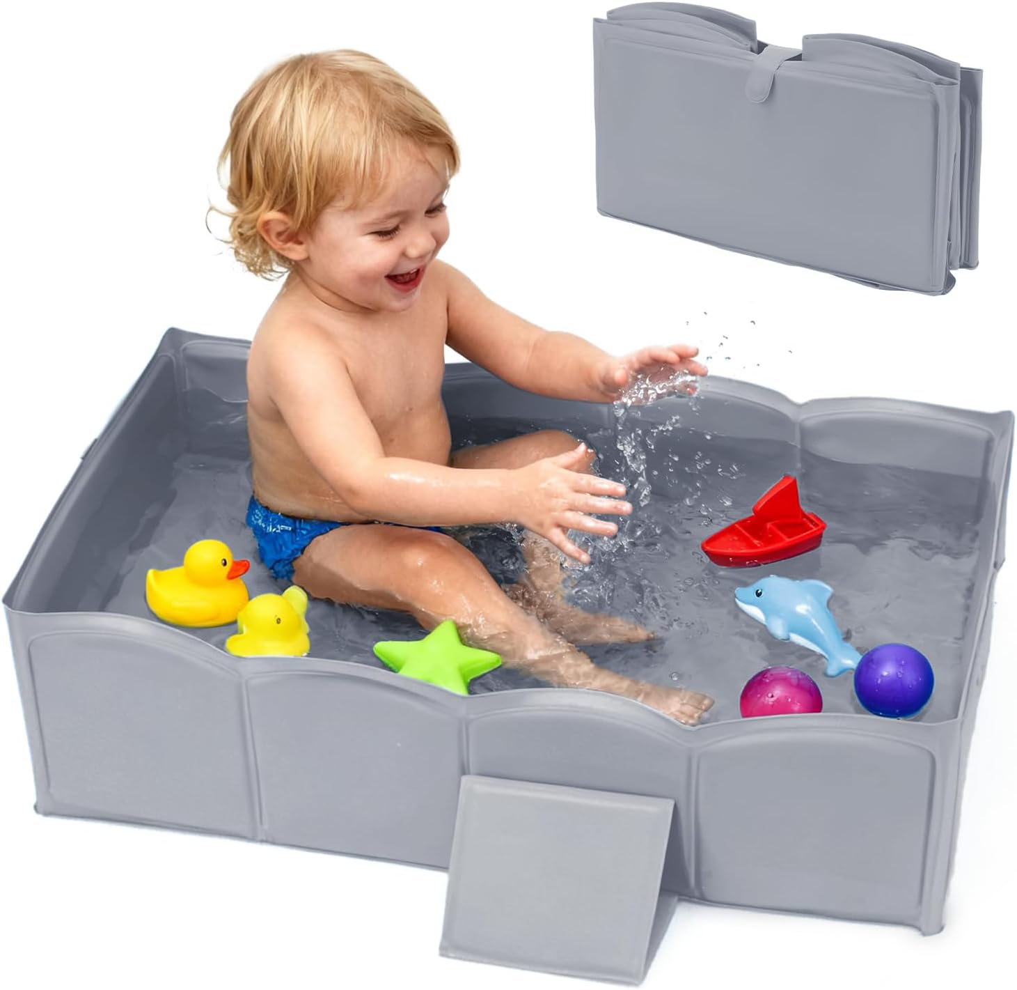 Icectr collapsible baby bathtub front view for infants