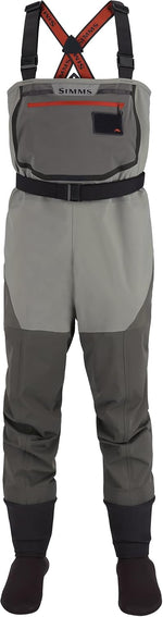 Simms men's freestone stockfoot fishing waders front view smoke medium