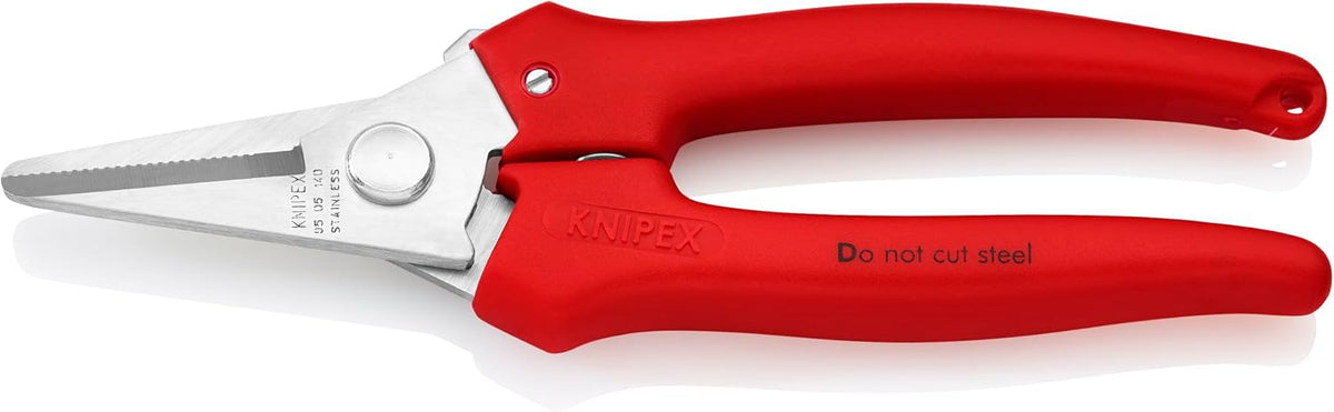 Knipex 140mm shears stainless steel blades close up