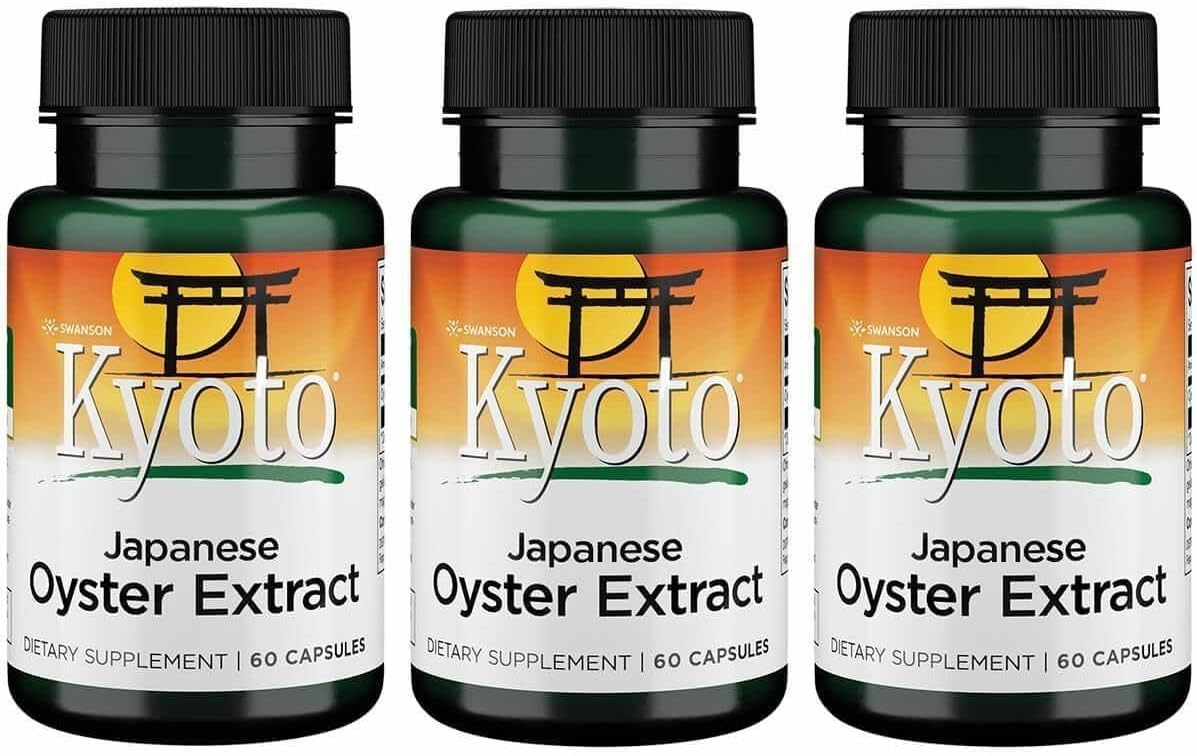 Swanson Kyoto Japanese Oyster Extract, 500 mg, 60 Capsules, 3 Pack - Image 1